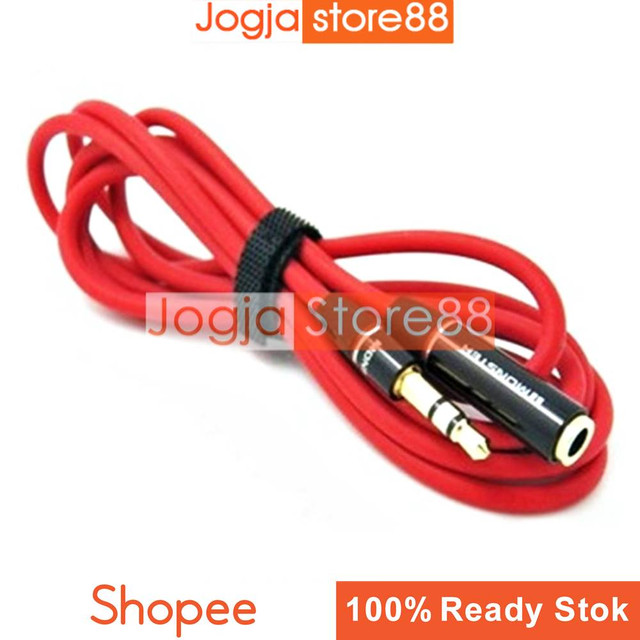 Kabel Audio | AUX HiFi 3.5mm Male ke Female - Red