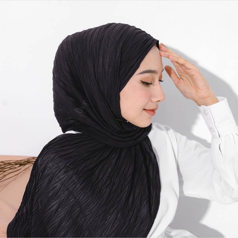 (KJI) HIJAB PASHMINA PLISKET PADI DIAMOND PREMIUM