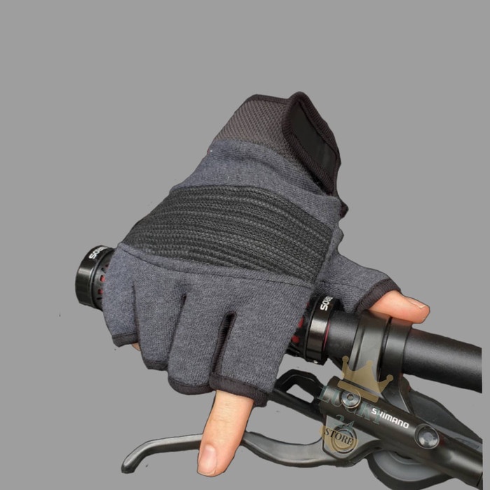 SARUNG TANGAN SEPEDA SETENGAH JARI ROADBIKE MTB ( NO ROCKBROS SHIMANO) KUALITAS BERKELAS