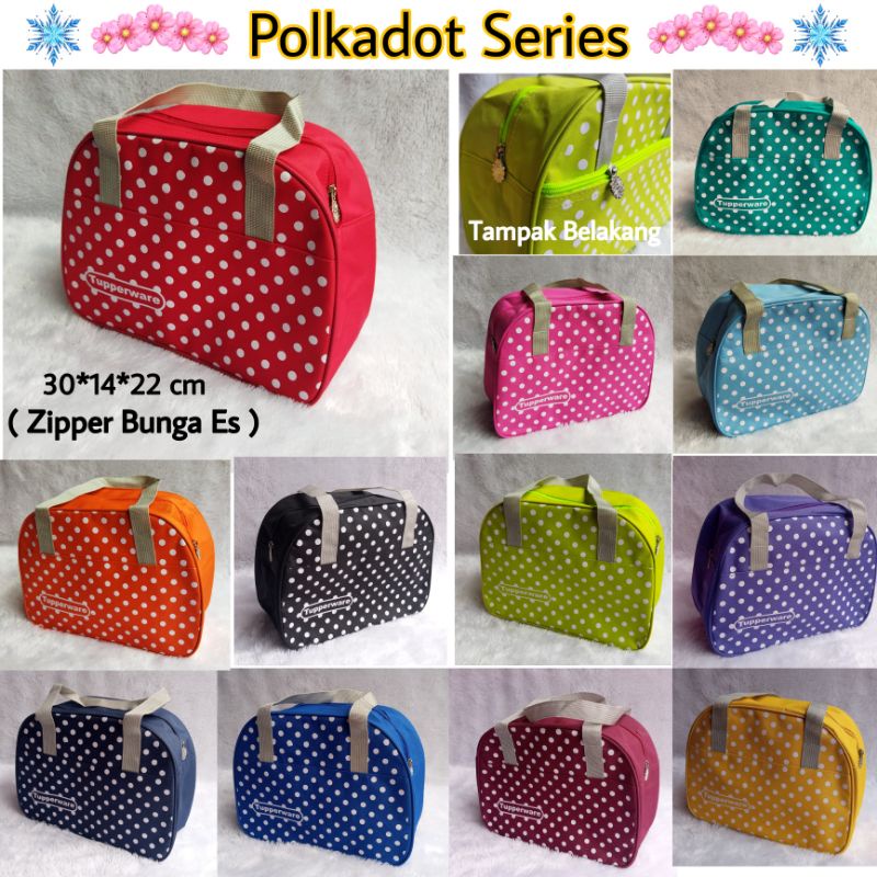 Tas polkadot tupp ( Zipper bunga es ) / polka tupperware