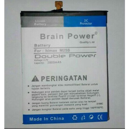 Double Power Battery Batere Batre Baterai Brain Power Himax King K1 M25S