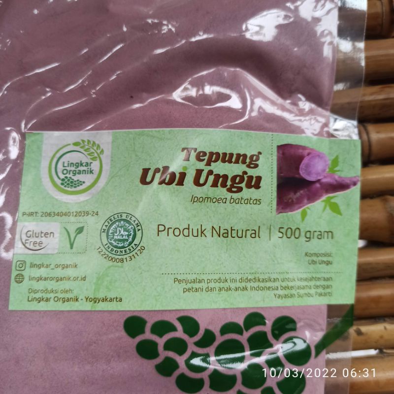 Tepung Ubi Ungu Lingkar Organik Kemasan 500 gram - Gluten Free