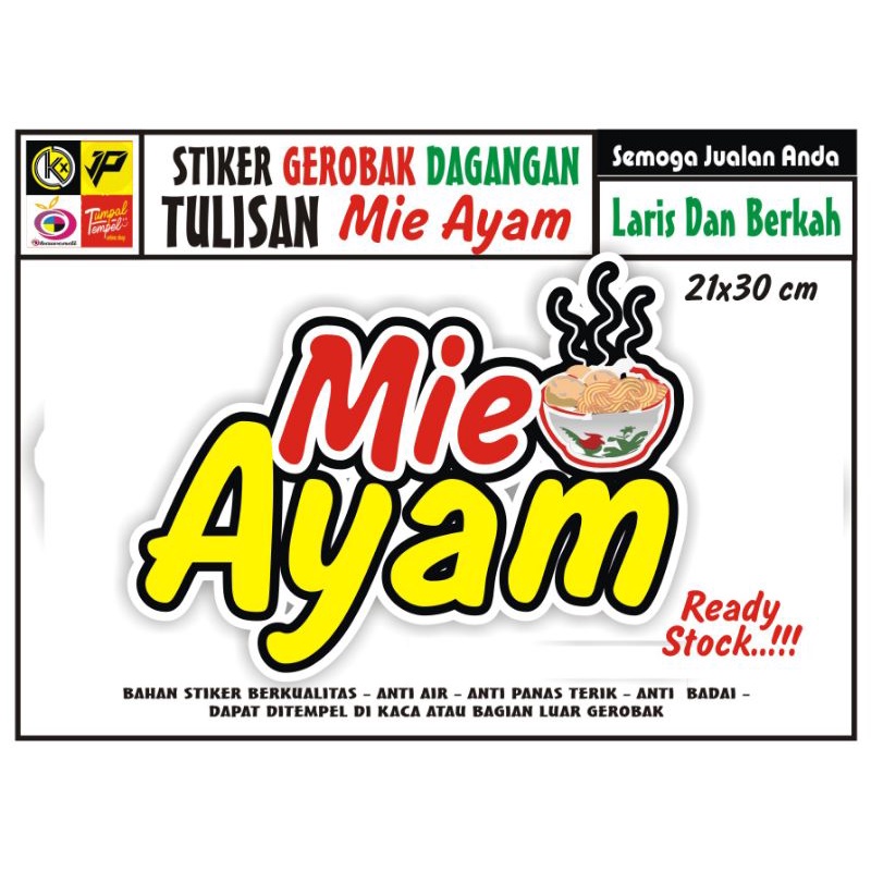 

Stiker Gerobak Stiker Kaca Etalase Stiker Nama Toko Nama Usaha Stiker Tulisan Mie Ayam Full Colour