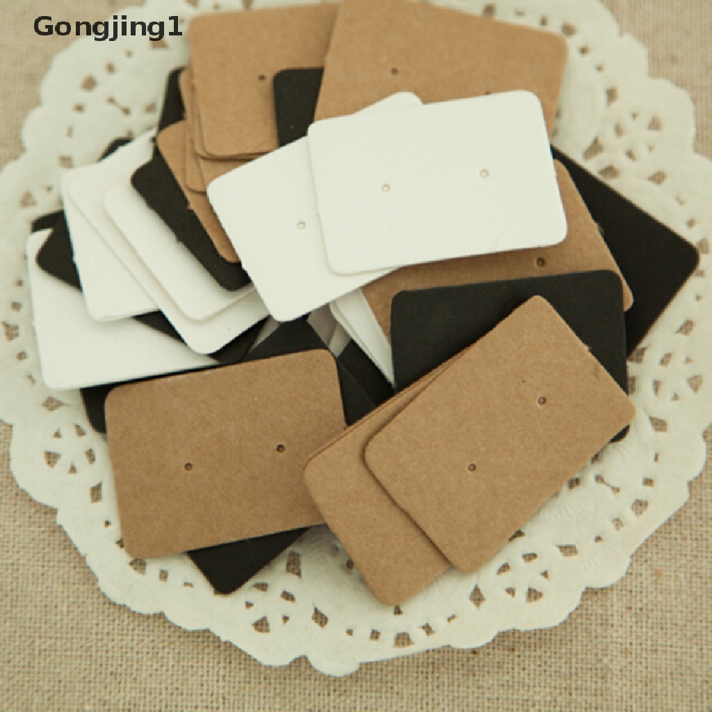 Gongjing1 50 Pcs Kertas Kraft Gantung Holder Anting Tusuk Untuk Display