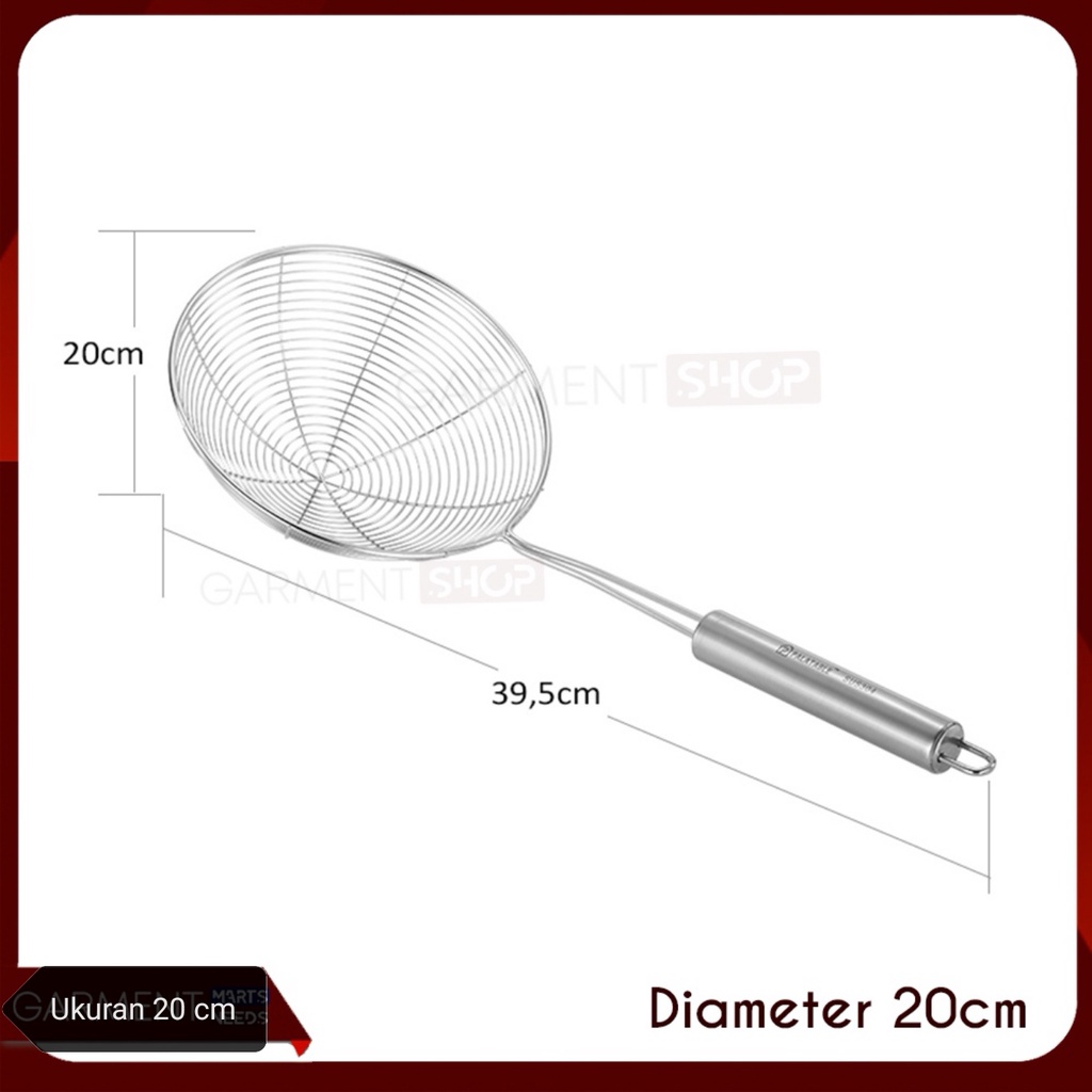 Serokan Saringan Gorengan Stanlies, Saringan  Mie Stanlies Steel Uk 12 cm 16Cm 20 Cm 22 Cm