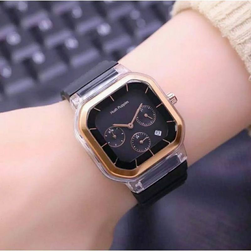 Hushpuppiesh (Terima Cod)Jam Tangan Wanita Jam Tangan Keren Sergi Chrono 3 Tanggal Aktif Rubber