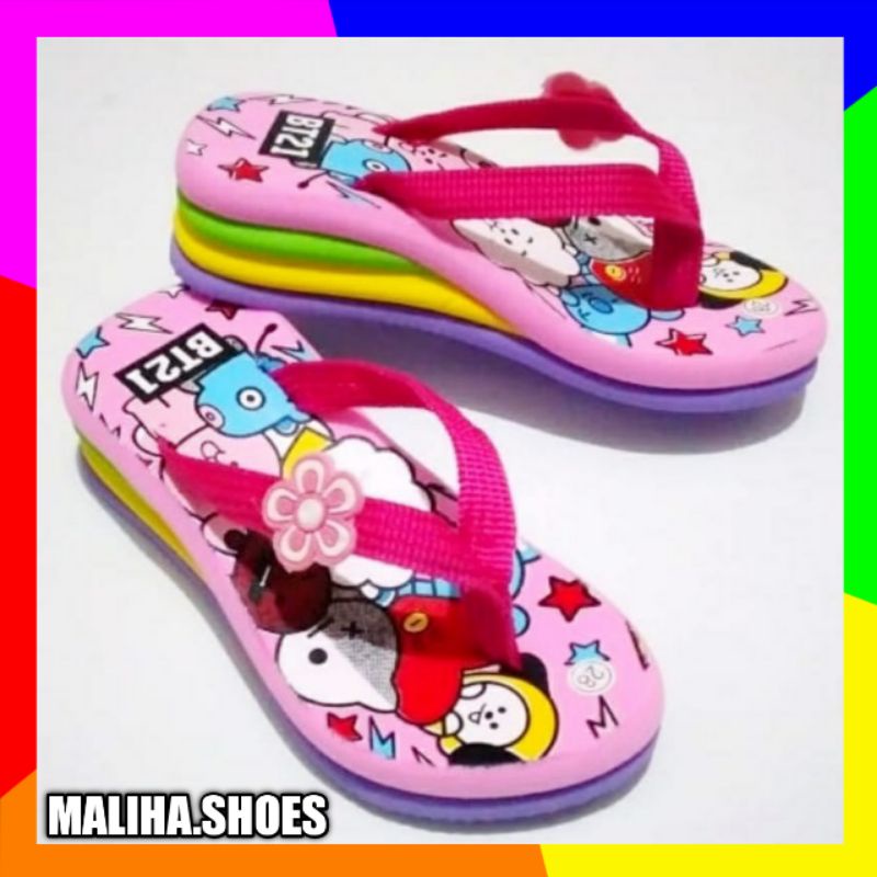 ( MALIHA.SHOES ) Sandal wedges anak perempuan 2022sandal anak perempuan bts plangi Sandal anak BTS