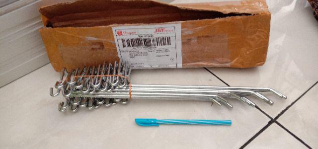 Single Hook 25 Cm Ram Besi Chrome Stik Krom Gantungan Cantelan Display Aksesoris Nafisa Hr 25