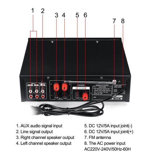 Amplifier FLECO 299 Bluetooth Stereo Karaoke + Mp3 player + FM Radio