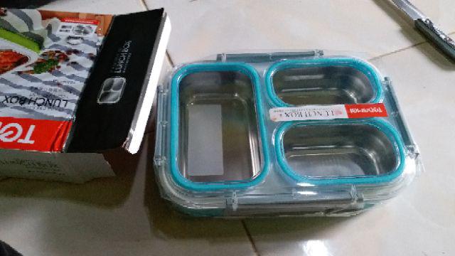 Tempat Makan Stainless Anti Tumpah Tedemei 6540 Pink Green Blue.