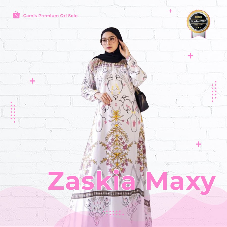 Zaskia Maxy Gamis Wanita Kekinian Premium Viscose Dress Muslim Ori by Spassy