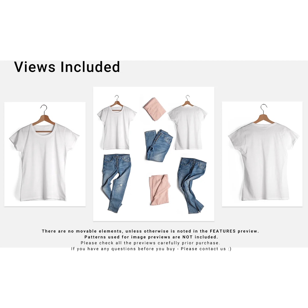 Womens T-Shirt And Jeans Mockup Set