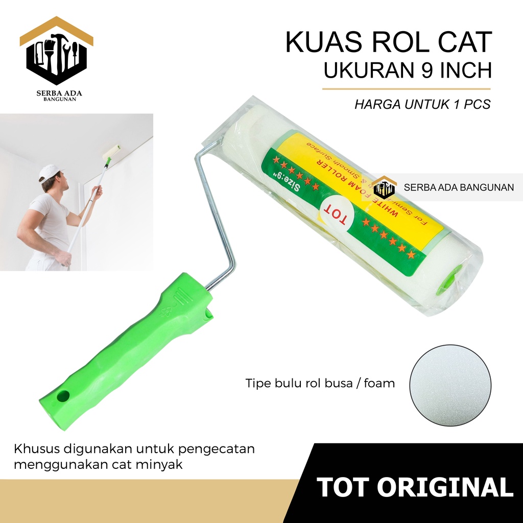 KUAS ROLL SERBAGUNA PENDEK 9 INCH EKONOMIS