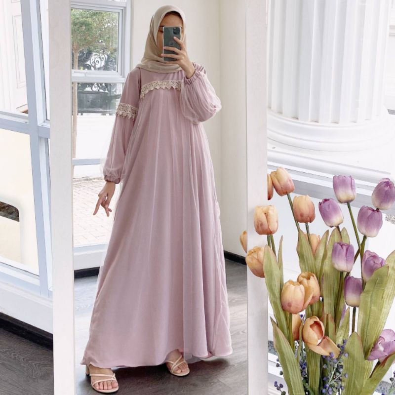 Gamis Pesta Nadia Tile Dress Renda