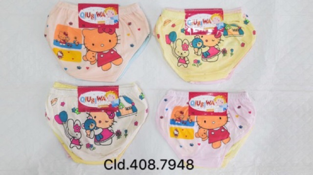 Celana dalam cewek 1-5 tahun isi 6pcs katun sablon minnie kitty mudah kering / pakaian dalam anak