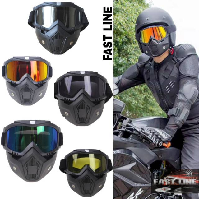 KACAMATA GOGLE MASK MOTOR RETRO CAFE RACER JAP STYLE TRAIL CHOPER HELM