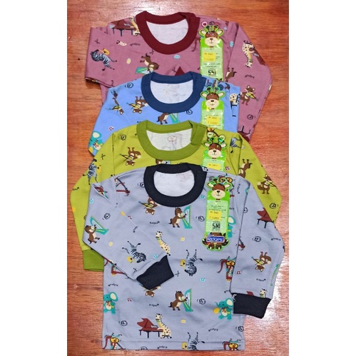 Setelan Anak Bayi RIDGES Panjang Motif Dino Parasut S,M,L,XL Piyama Bayi Lengan PANJANG