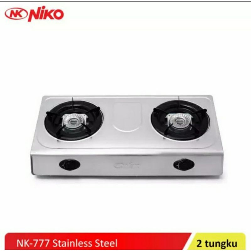 Kompor Gas 2 Tungku Niko Stainless NK 777 Kompor Gas 2 Tungku LPG Gas Stoves 2 Burner Murah NK777 / 