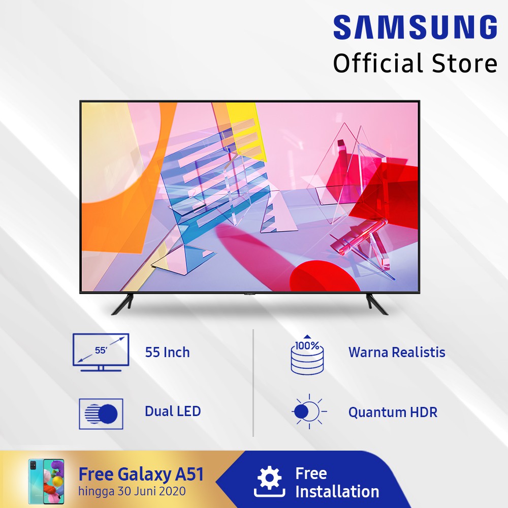 SAMSUNG QLED Q60T 4K Smart TV 55 Inch - QA55Q60TAKXXD (2020) | Shopee