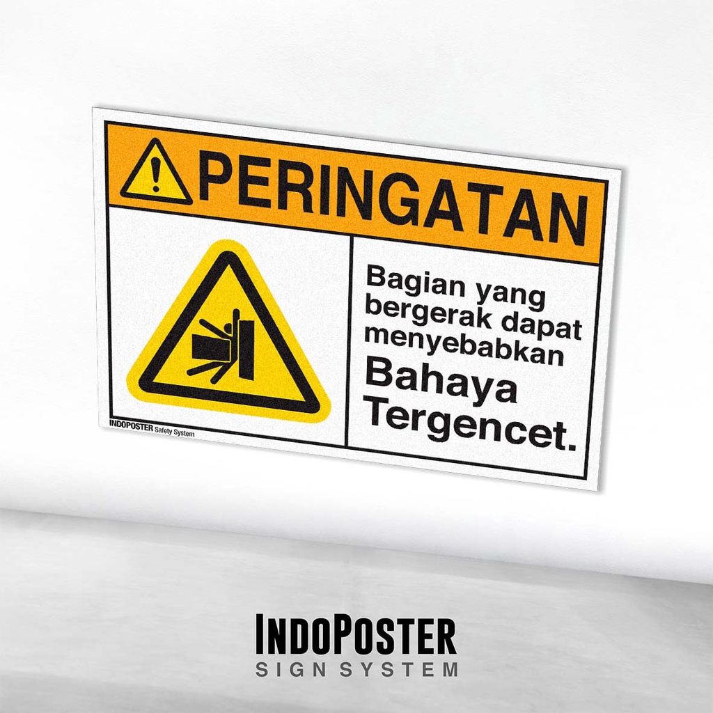 

Stiker Safety Sign K3 ANSI Bahaya Tergencet oleh Bagian yang Bergerak