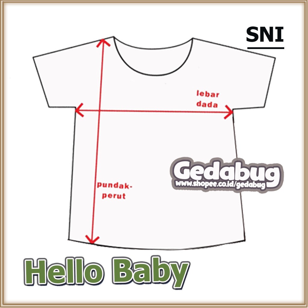 Kaos Bayi dan anak Polos halus standar SNI HELLO BABY POLOS | Kaos oblong bayi dan anak Pakaian bayi