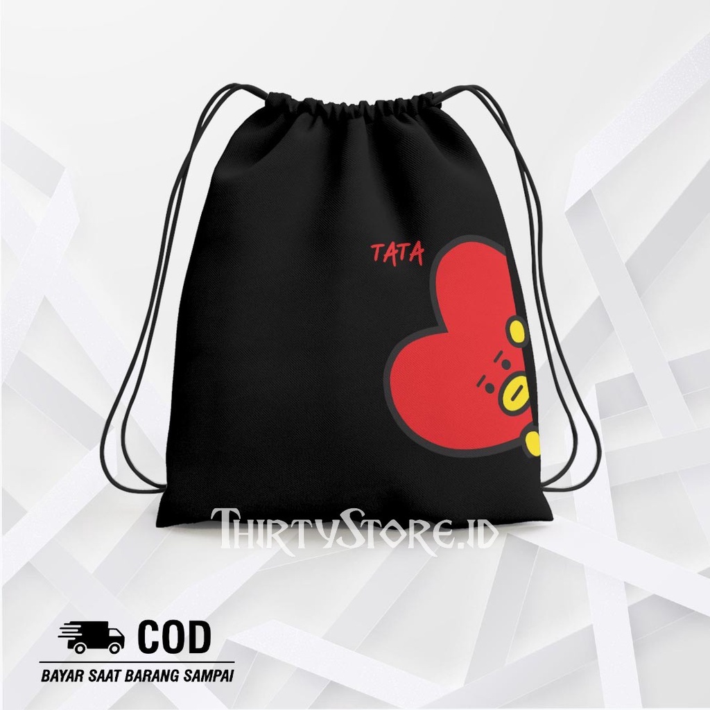 Tas Serut String Bag Peek Tata - Drawstring Bag Waterproof | Thirty Store.Id