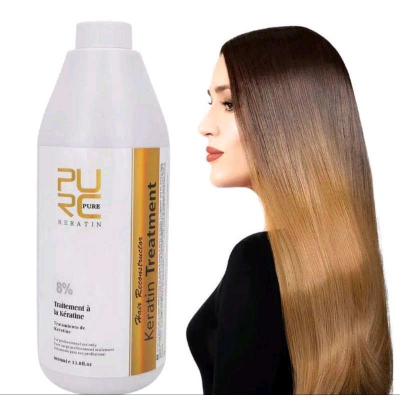 ( BISA COD ) PROMO Keratin Treatment Smoothing PURC Brazilian 5% 8% 12% 1000ml 1kg hair