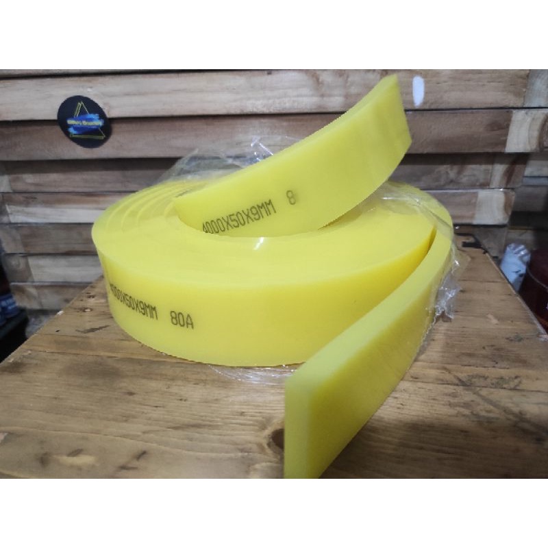 

Karet Rakel Sablon Plastisol Kuning 9mm 80a Per senti