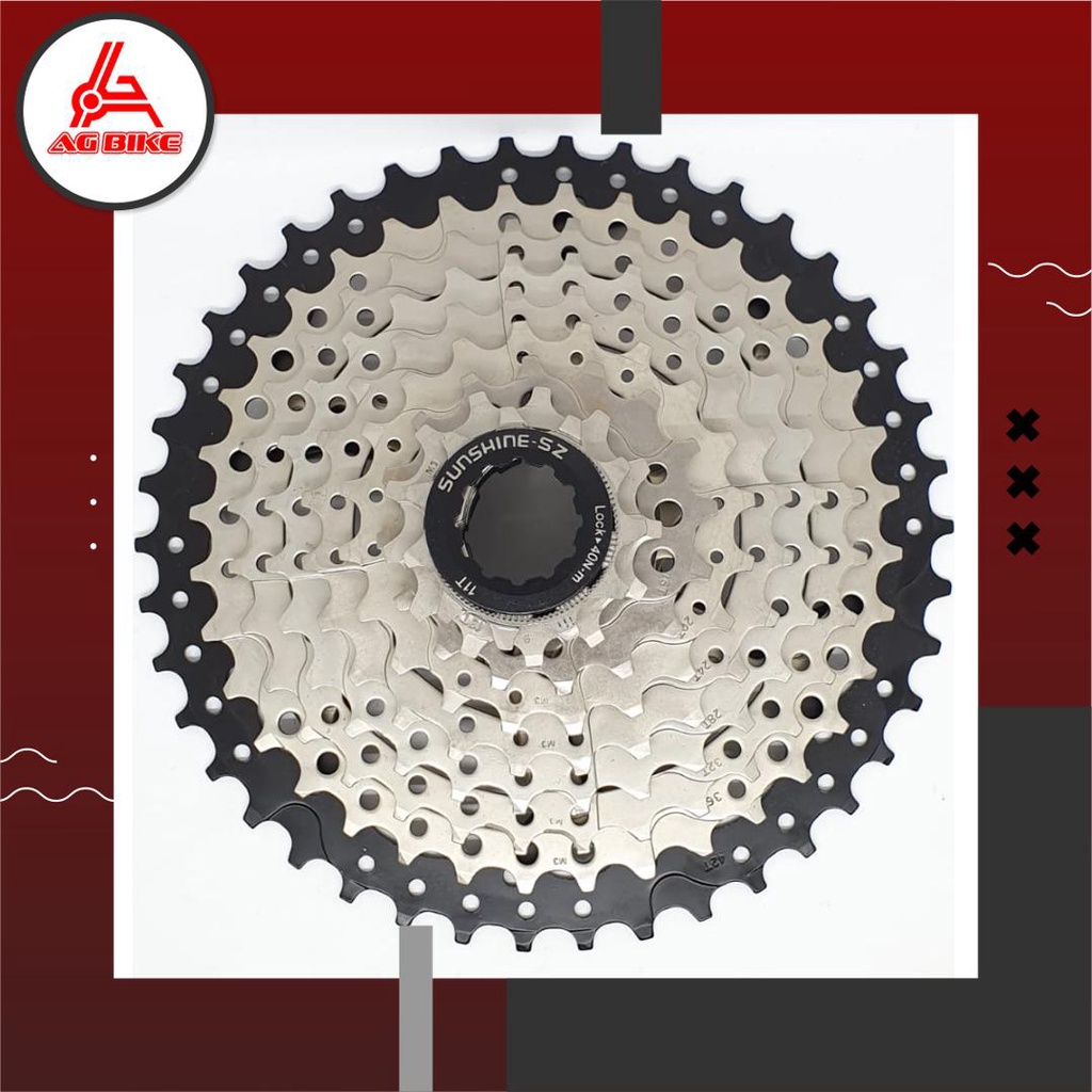 Sprocket Sunshine 9 Speed 9Speed 11 - 42T Sproket 42T Untuk Sepeda Lipat Seli Roadbike MTB Not Shimano