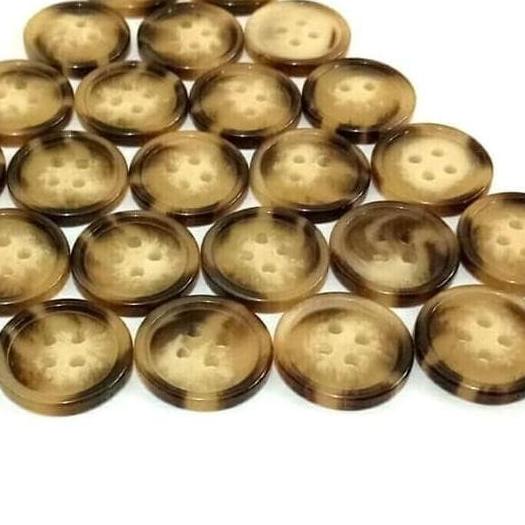 ♛ kancing baju gepeng 25mm 100 - Kancing Baju Corak - Kancing Baju Lubang 4 Corak - Kancing Baju Bes