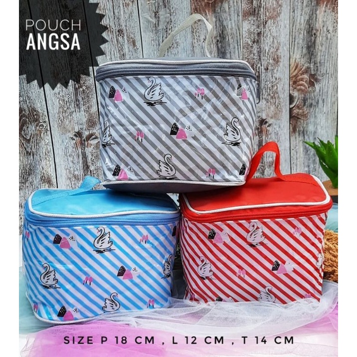 POUCH KOSMETIK MOTIF ANGSA / TAS KOSMETIK SERBAGUNA