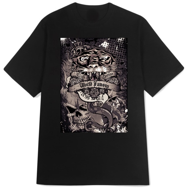 Kaos AFFLICTION Skull Tattoo Club Tshirt Unisex