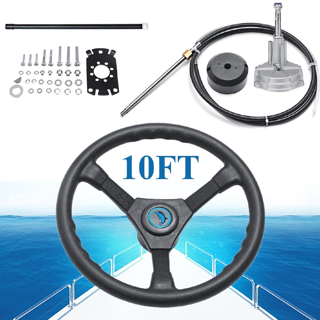 Jual Set Sistem Kemudi Kapal Laut 10FT + Kabel Mekanik + Bearing Bezel
