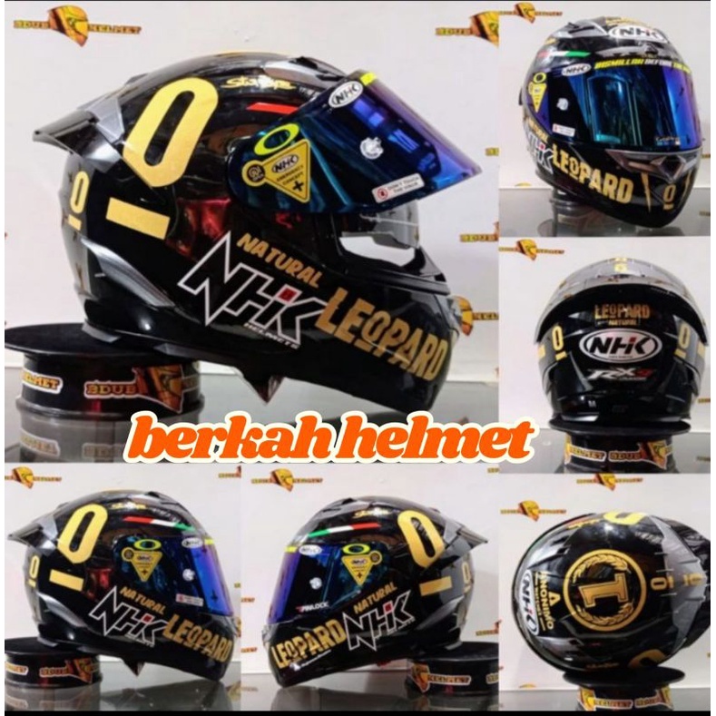 HELM NHK RX9 MODIF PAKET GANTENG LEOPARD HELM FULLFACE SOLID BLACK MAT / BLACK DOFf