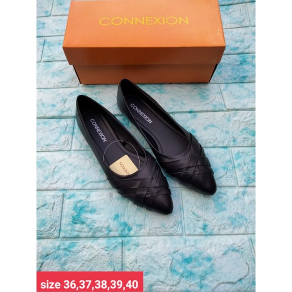SALE  SEPATU FLAT FLATSHOES HITAM CONNEXION ORIGINAL