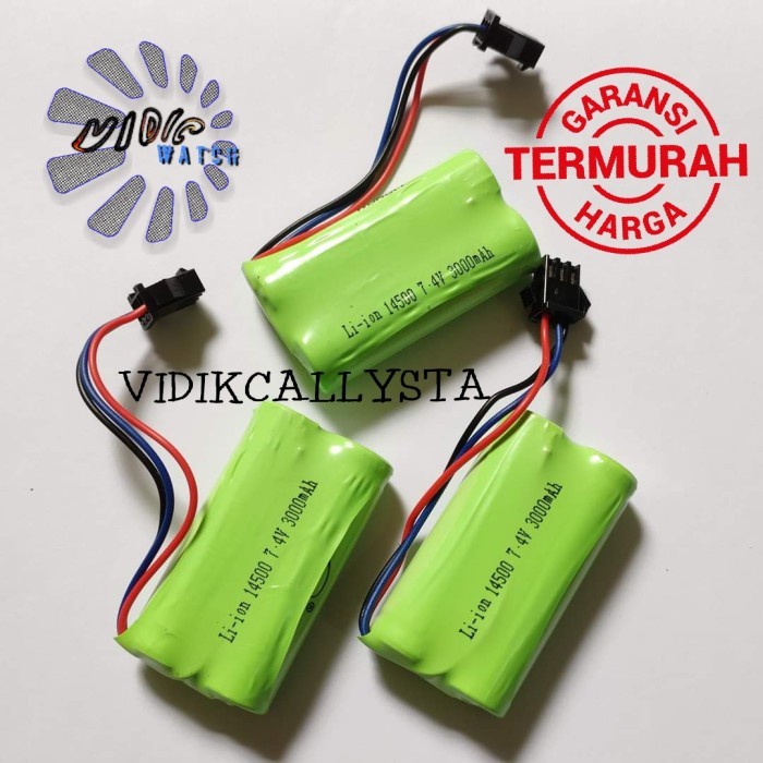 Battery Mainan 14500mah 7.4v 3000mAh Soket Hitam