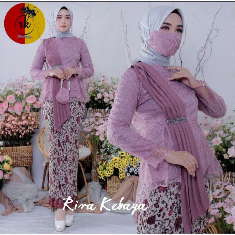 Seragam Kebaya Selendang Terlaris Blouse selendang Premium Nikahan Kebaya Aurora Selendang Murah