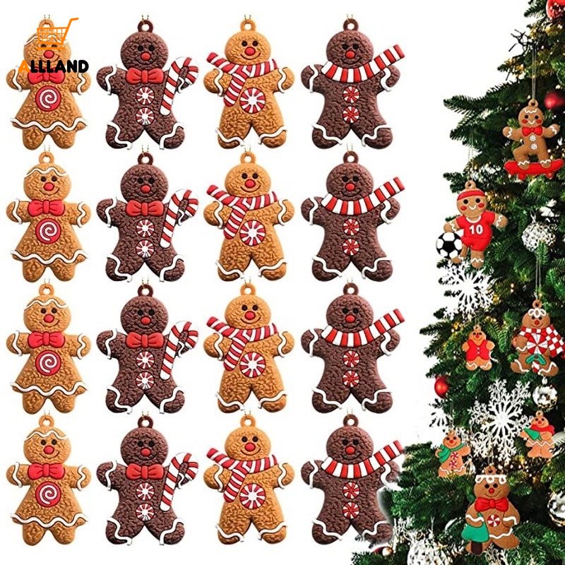 Ornamen Gantung Bentuk Gingerbread Man Bahan PVC Untuk Dekorasi Pohon Natal