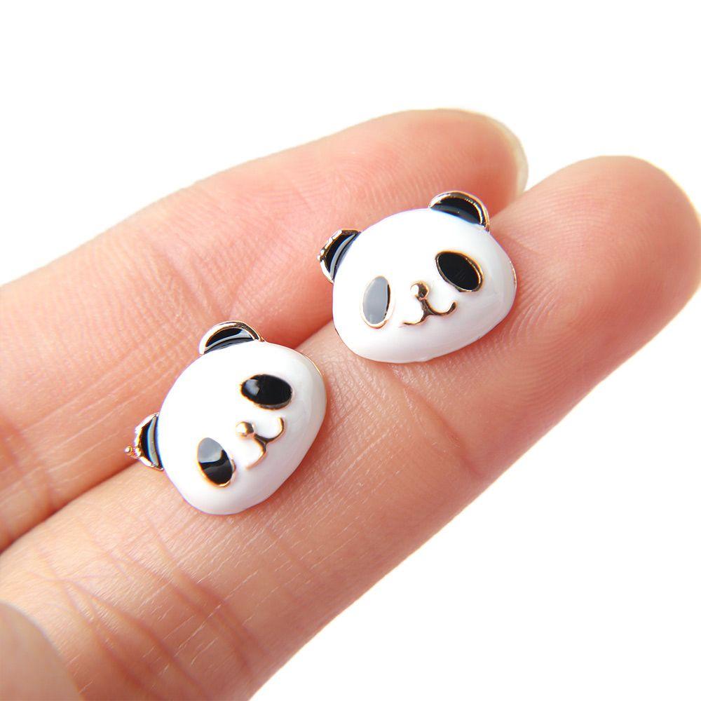 NEEDWAY Anting Untuk Wanita Bentuk Panda Perhiasan Alloy Anting Pengantin