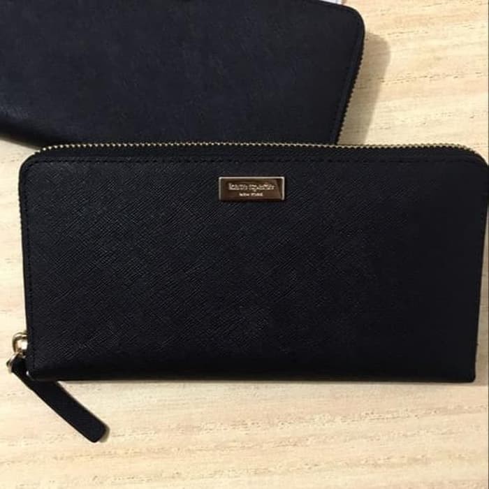 dompet kate spade neda wallet black saffiano leather original