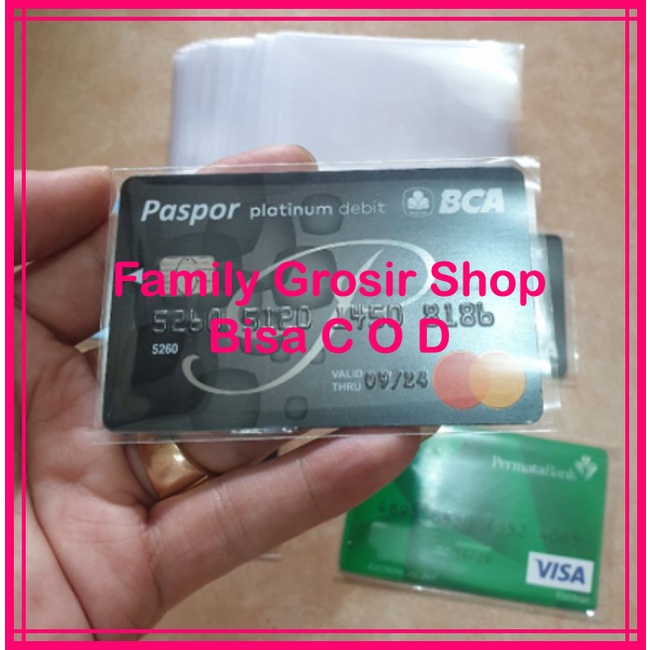 (10pcs) Sampul Cover TRANSPARAN Kartu ATM, KTP, SIM Plastik Pelindung transparan