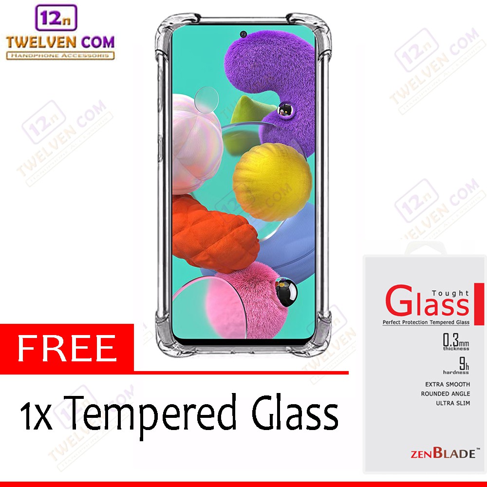 Case Anti Shock Anti Crack Softcase Samsung A51 - Free Tempered Glass