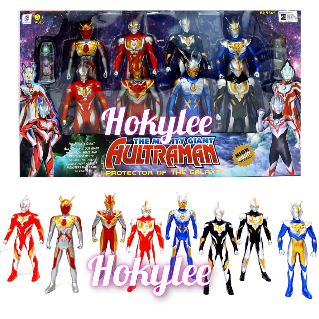 MAINAN ROBOT ULTRAMAN ISI 8PCS SET THE MIGHTY GIANT BP 9565