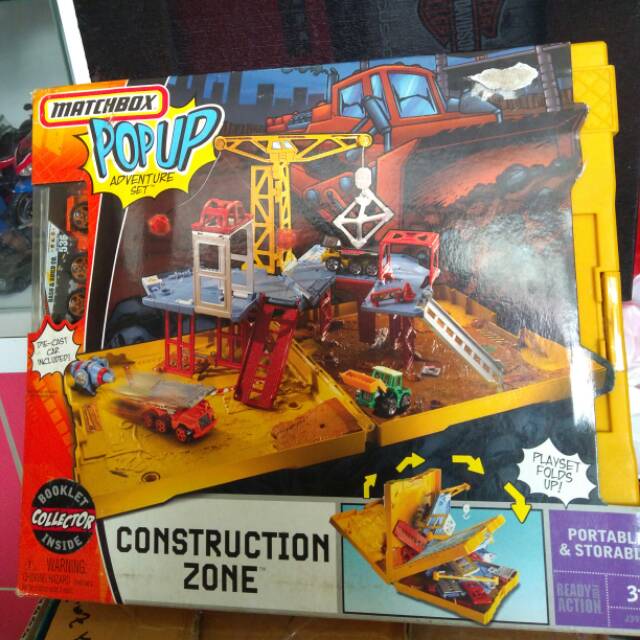 Jual matchbox track pop up adventure set construction zone ORI Mattel ...