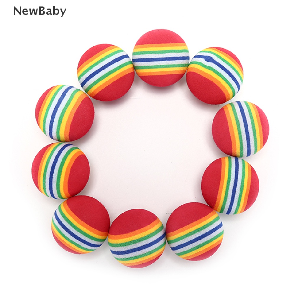 NewBaby 10Pcs Rainbow Stripe foam Sponge Golf Balls Swing Practice Training Aids ID