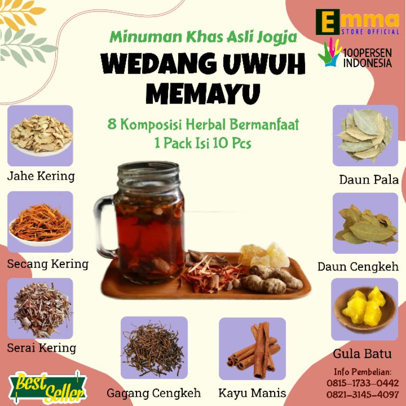 

Wedang Uwuh Komplit Original Premium Memayu 1 Pack 10 Pcs