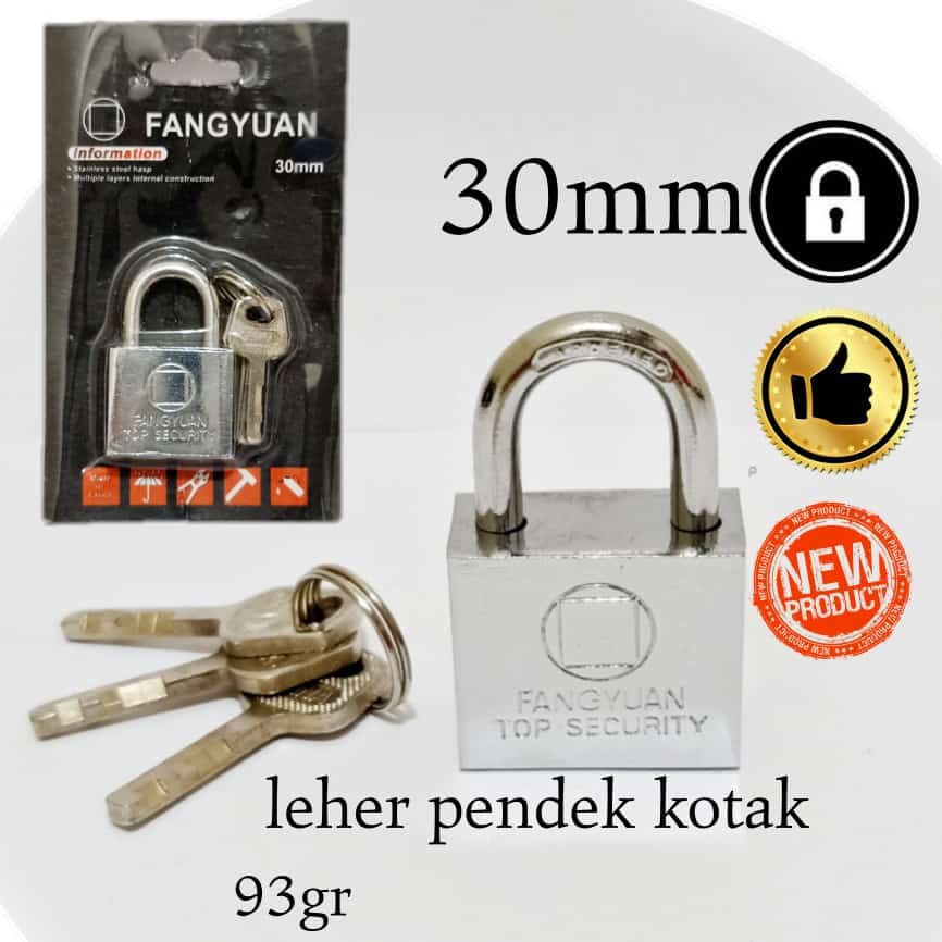 GEMBOK 30MM LEHER PENDEK MURAH