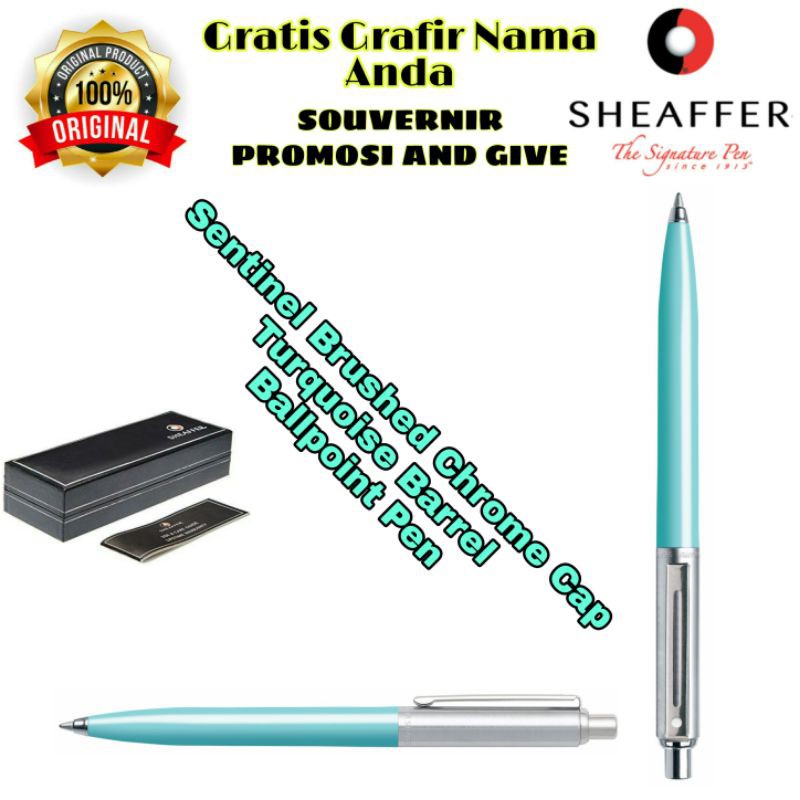 

PULPEN SHEAFFER SENTINEL TURQUOISE CHROME ORIGINAL GRATIS GRAFIR NAMA ANDA