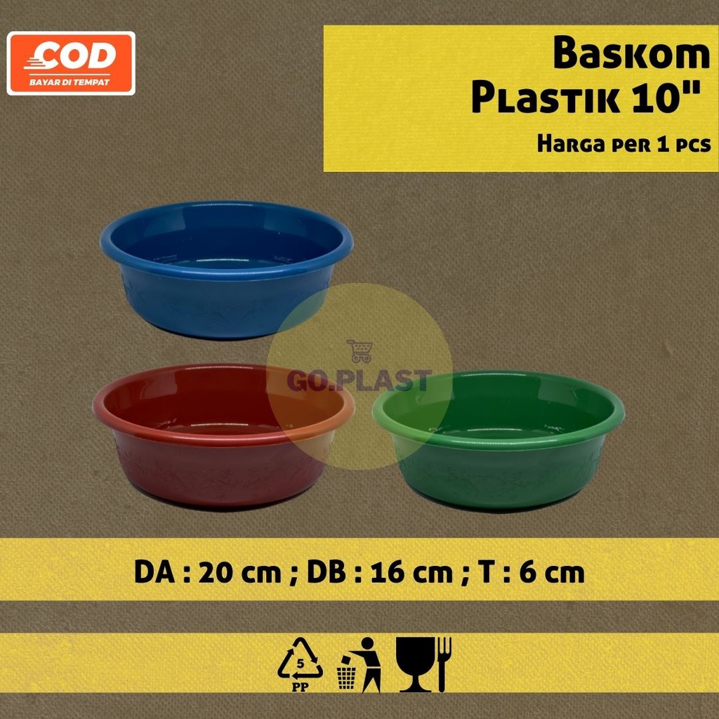 [24PCS/12PCS/6PCS] BASKOM PLASTIK BASKOM SEBAGUNA 10&quot;