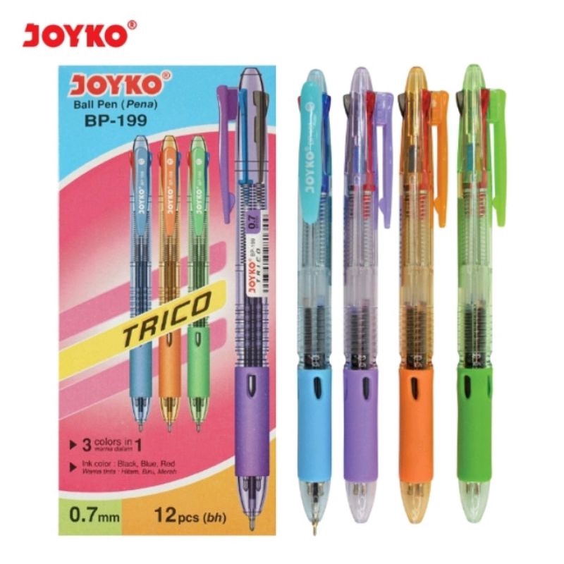 

Pulpen / Pen / Pena Joyko 3 Warna Trico BP-199 (12pcs)